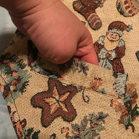 Christmas Snowman Santa Star Vest Vintage MNLY Beige Tan Claus EUC M - Picture 5 of 12